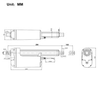 Vérin électrique industriel lourd course 100MM actionneur linéaire 12000N 1200kg (Modèle 0041902)