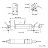 10MM 3500N Vérin électrique étanche IP67 / Vérin électrique extérieur