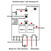 Kit de télécommande de vérin électrique course 100MM charger 2000N 200kg (Modèle 0020570)