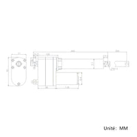 Vérin électrique industriel lourd course 250MM actionneur linéaire 8000N 800kg (Modèle 0041553)