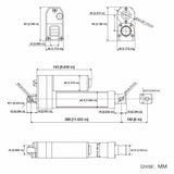 3500N Vérin électrique étanche IP67 / Vérin silencieux 150MM Course