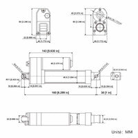 3500N Vérin électrique étanche IP67 / Vérin silencieux 30MM Course