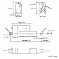 3500N Vérin électrique étanche IP67 / Vérin silencieux 450MM Course