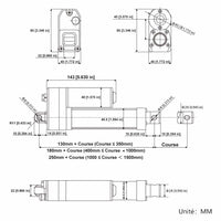 Kit de contrôle synchronisé de 4 vérins électriques étanche silencieux 3500N (Modèle 0043067)