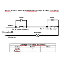 Vérin électrique inox 450 mm course - pour milieux mouillés et corrosifs (Modèle 0041524-6)