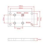 Support de plaque plate carrée fixe inférieur pour vérin électrique B