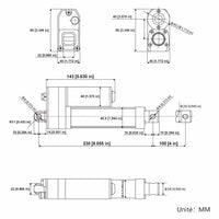 Vérin électrique étanche & silencieux | Capteur effet hall intégré – 100MM course (Modèle 0041934-1)