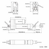 Vérin électrique étanche & silencieux | Capteur effet hall intégré – 100MM course (Modèle 0041934-1)