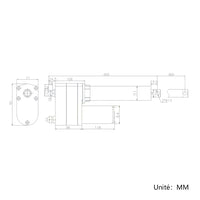 Vérin électrique puissant avec potentiomètre 8000N course 400MM