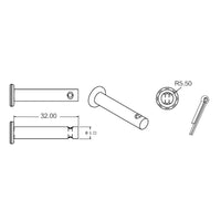 Support de montage fixe C pour verin électrique (Modèle 0043006)